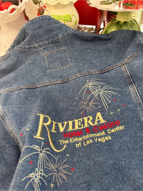 Riviera Jackets & Blazers - Riviera Hotel & Casino Embroidered Denim Jacket - Blue